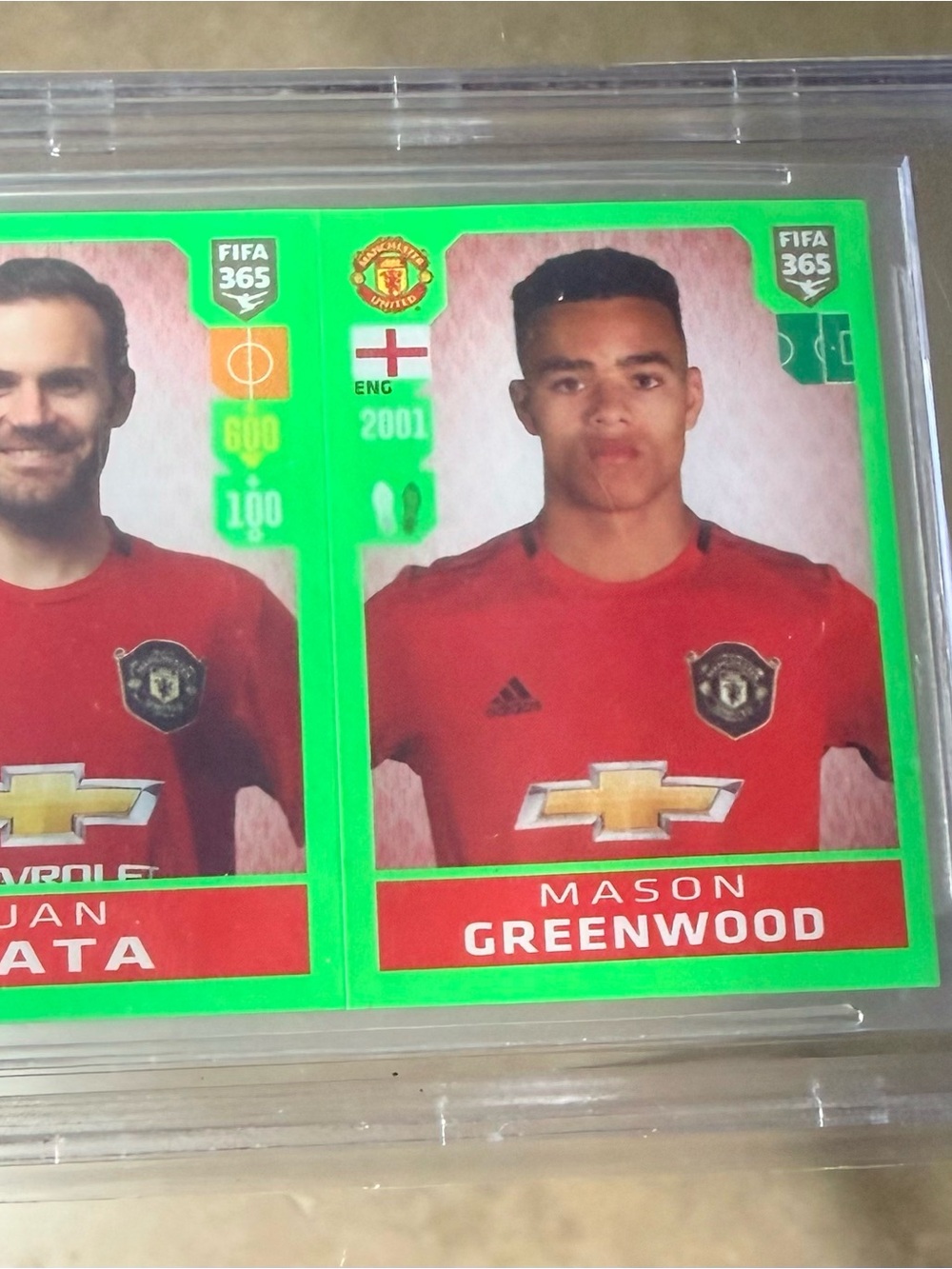 Mason Greenwood Manchester United FIFA365 Green Holo Sticker
